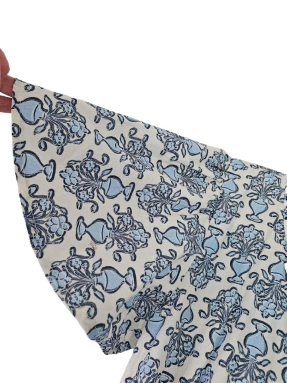 Magari Italy Blue& White Floral Urn Mixed Floral Print Maxi Dress Size M - Picture 6 of 13